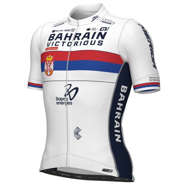 Heren Fietskleding Ale Bahrain Victorious 2024 PRS-shirt - Servisch kampioen