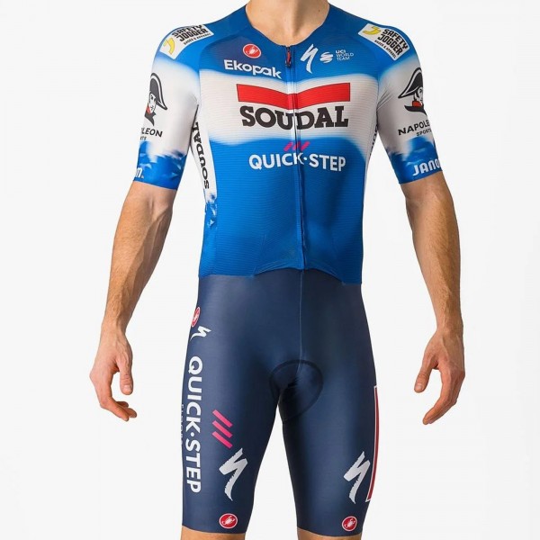 Heren Fietskleding Castelli Soudal Quick-Step 2024 Sanremo BTW Speed Suit Eendelig pak