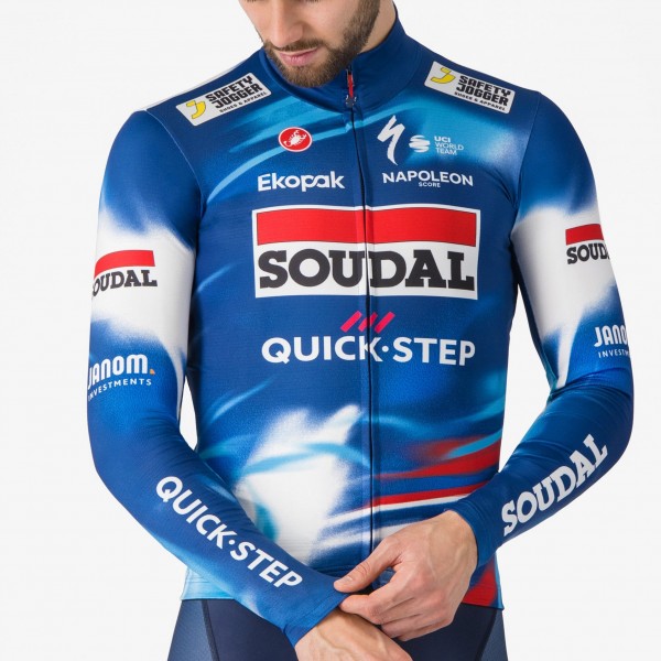 Heren Fietskleding Castelli Soudal Quick-Step 2025 Pro Thermal Mid trui met lange mouwen