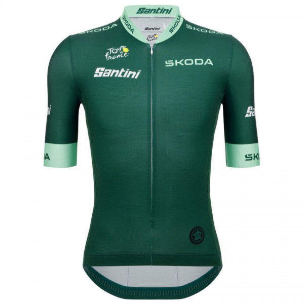 Heren Fietskleding Santini Green Tour de France 2025 officieel shirt