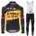 Jumbo Visma Tour De France 2021 Wielerkleding Set Fietsshirts Lange Mouw+Lange Fietsrbroek Bib 2021072890