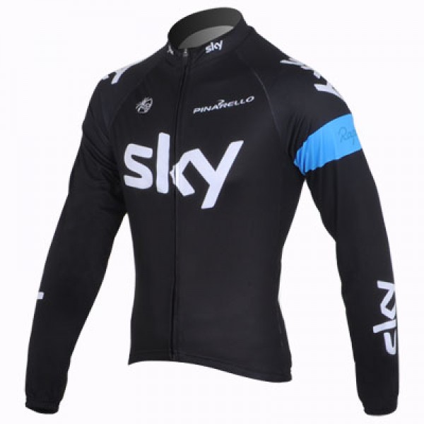 2013 Team Sky Fietsshirt lange mouw zwart blauw 779