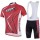 2014 Fox Bike Team Fietspakken Fietsshirt Korte+Korte koersbroeken Bib rood 1002