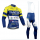2014 FANTINI Fietskleding Fietsshirt Lange Mouwen+lange fietsbroeken Bib Blauw geel Wit 1416