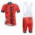 2015 Rock Racing rood Fietskleding Set Fietsshirt Korte Mouwen+Fietsbroek Bib Korte 2215