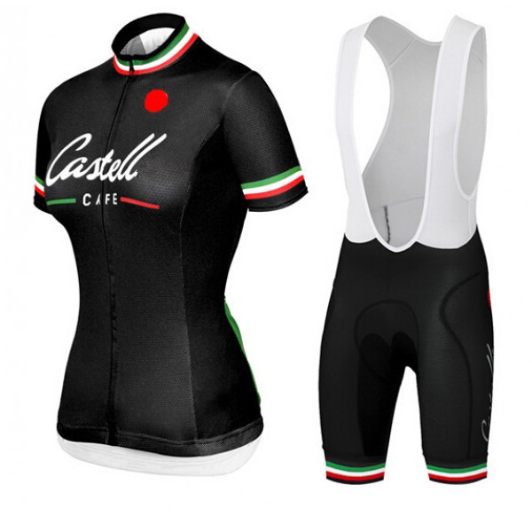 2015 Castelli CAFE Dames Fietskleding Fietsshirt Korte+Korte Fietsbroeken Bib wit 3548