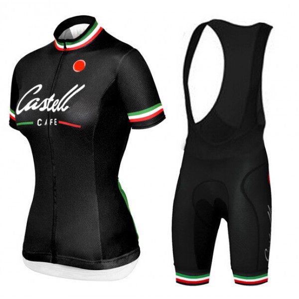 2015 Castelli CAFE Dames Fietskleding Fietsshirt Korte+Korte Fietsbroeken Bib zwart 3549