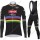 2021 Alpecin Fenix World Champion zwart Fietskleding Fietsshirt Lange Mouw+Lange Fietsbroek Bib 88