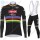 Winter 2021 Alpecin Fenix World Champion zwart Fietskleding Fietsshirt Lange Mouw+Lange Fietsbroek Bib 98