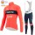 Winter Fleece Trek Segafredo 2022 Pro Team Fietskleding Fietsshirt Lange Mouw+Lange Fietsbroek Bib rood 202212193