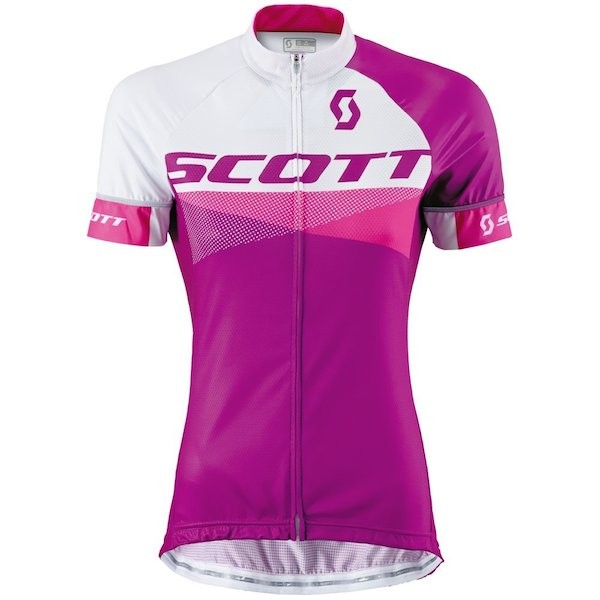 2015 Scott wit-Violet Dames Fietsshirt Korte Mouwen 3526