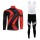 Giant Fietskleding Fietsshirt Lange Mouwen+lange fietsbroeken Bib zeem Red Black 1028