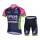 Lampre Merida 2014 Fietskleding Fietsshirt Korte Mouwen+Fietsbroek Korte zeem Blue 1270