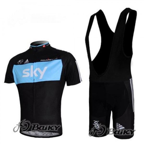 SKY Pro Team Fietspakken Fietsshirt Korte+Korte koersbroeken Bib zwart blauw 4312
