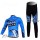 Saxo Bank Sungard Pro Team Fietspakken Fietsshirt lange mouw+lange fietsbroeken blauw zwart 512