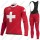 Swiss FDJ 2021 Wielerkleding Set Fietsshirts Lange Mouw+Lange Fietsrbroek Bib 2021373
