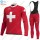 Swiss FDJ Winter Thermal Fleece 2021 Wielerkleding Set Fietsshirts Lange Mouw+Lange Fietsrbroek Bib 2021393