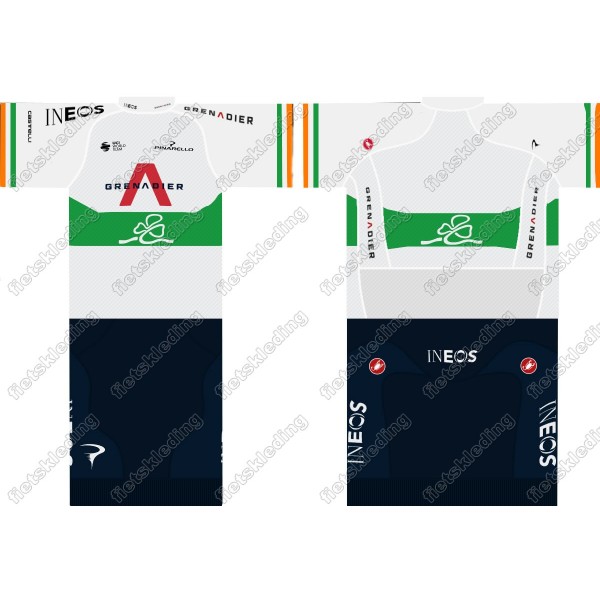 Team INEOS Grenadier 2021 UCI World Champion Fietskleding Set Wielershirt Korte Mouw+Korte Fietsbroeken 2021166
