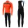 2019 Casteli Puro 3 Orange Thermo Wielerkleding Set Wielershirts lange mouw+fietsbroek lang met GRAE736