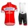 2019 Deceuninck Quick Step TDF rood Fietskleding Set Fietsshirt Korte Mouw+Korte fietsbroeken DHMD134
