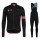 2019 Rapha RCC zwart-Rosa Thermo Wielerkleding Set Wielershirts lange mouw+fietsbroek lang met OZTE470