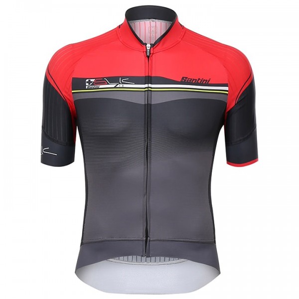 Santini Profteams 2017 Sleek Plus 10 Rood-Noir Fietsshirt Korte Mouw 453MVTHK 2017082344