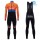 2017 De-Rosa Pro Team Orange-zwart Winter Set Wielerkleding Wielershirt lange mouw+Lange fietsbroeken Bib 2460