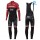 2017 Trek Pro Race rood Winter Set Wielerkleding Wielershirt lange mouw+Lange fietsbroeken Bib 2599