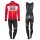 2017 Lotto-Soudal rood Fietskleding Wielershirt lange mouw+Lange fietsbroeken Bib 2499