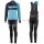 2016 Scott RC zwart-Blauw Dames Winter Set Wielerkleding Wielershirt lange mouw+Lange fietsbroeken Bib 213685
