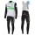 2016 Team Dimension Date wit Winter Set Wielerkleding Wielershirt lange mouw+Lange fietsbroeken Bib 213587
