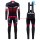 2016 Santini Interactive 30 zwart-rood Winter Set Wielerkleding Wielershirt lange mouw+Lange fietsbroeken Bib 213642