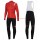 2016 Sportful JSW rood Set Wielerkleding Wielershirt lange mouw+Lange fietsbroeken Bib 213740