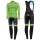 2016 Cannondale Team groen Pro Winter Set Wielerkleding Wielershirt lange mouw+Lange fietsbroeken Bib 213550