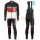 2016 Scott Team zwart-rood-wit Winter Set Wielerkleding Wielershirt lange mouw+Lange fietsbroeken Bib 213662