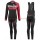 2016 Scott RC zwart-rood Dames Set Wielerkleding Wielershirt lange mouw+Lange fietsbroeken Bib 213700