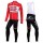 2016 Lotto Soudal rood Set Wielerkleding Wielershirt lange mouw+Lange fietsbroeken Bib 213625