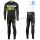 2016 Scott RC zwart-geel Winter Set Wielerkleding Wielershirt lange mouw+Lange fietsbroeken Bib 213693