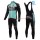 2016 Bianchi Countervail groen Winter Set Wielerkleding Wielershirt lange mouw+Lange fietsbroeken Bib 213540