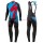 2016 Specialized Team LS zwart-Blauw Winter Set Wielerkleding Wielershirt lange mouw+Lange fietsbroeken Bib 213713