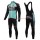 2016 Bianchi Countervail groen Set Wielerkleding Wielershirt lange mouw+Lange fietsbroeken Bib 213539