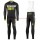 2016 Scott RC zwart-geel Set Wielerkleding Wielershirt lange mouw+Lange fietsbroeken Bib 213692