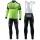 2018 Euskadi Murias Profteam groen winterset Wielerkleding Set Wielershirts lange mouw+fietsbroek lang met zeem 9BK4l